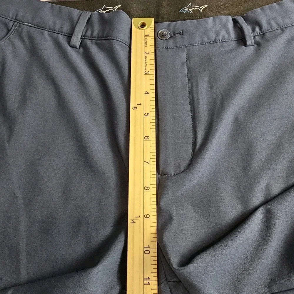 Greg Norman Men's Performance Pants Size 36x34 Navy Blue Golf Stretch Flat Front